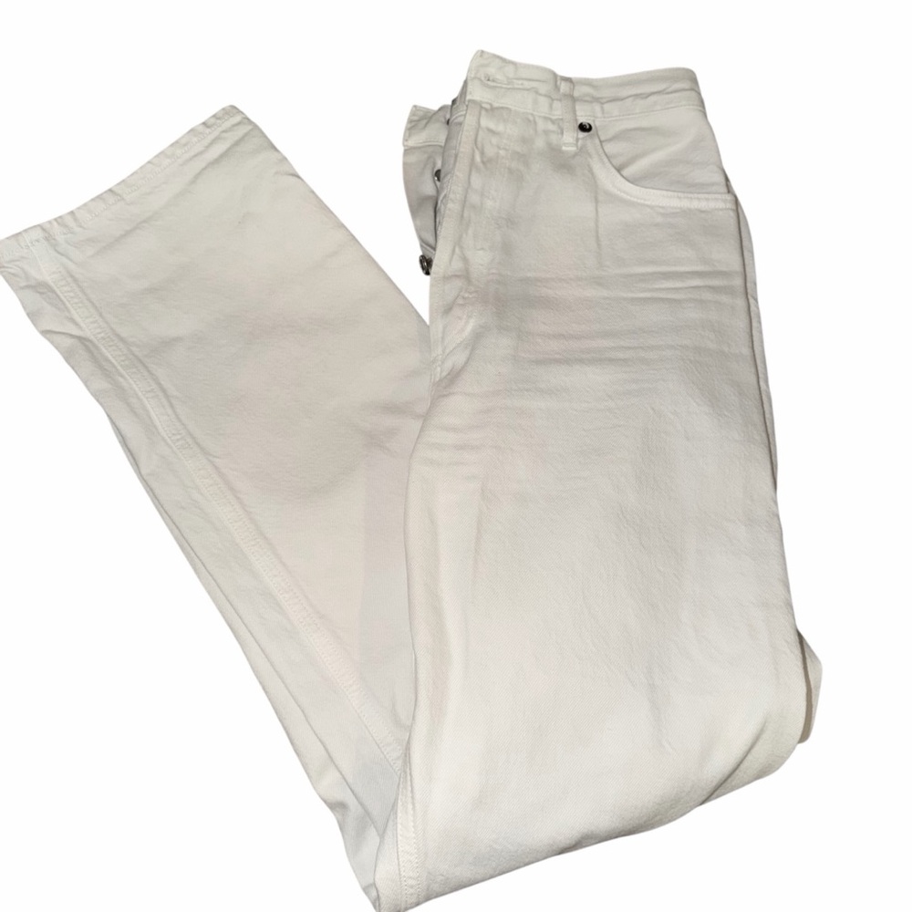 AGOLDE 100% Cotton 90'S PINCH WAIST HIGH RISE STRAIGHT MARSHMALLOW white 28 - Picture 3 of 8